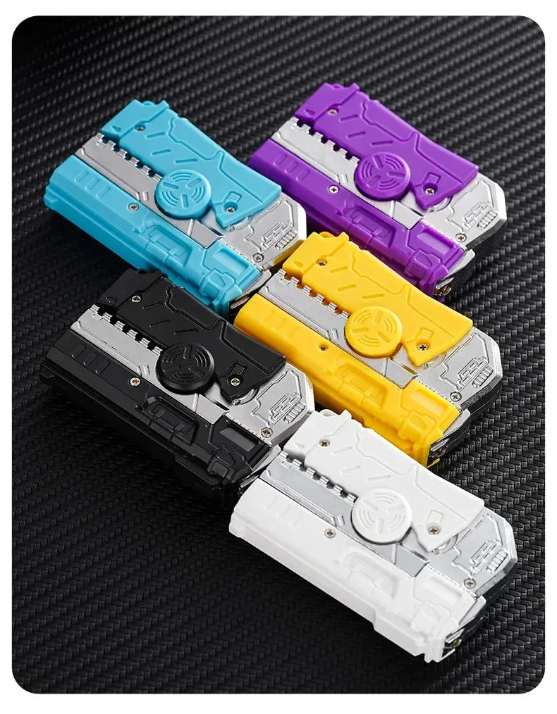Deformable Fingertip Gyro Decompression Lighter – Foldable, Windproof Red Flame for Trendy Men
