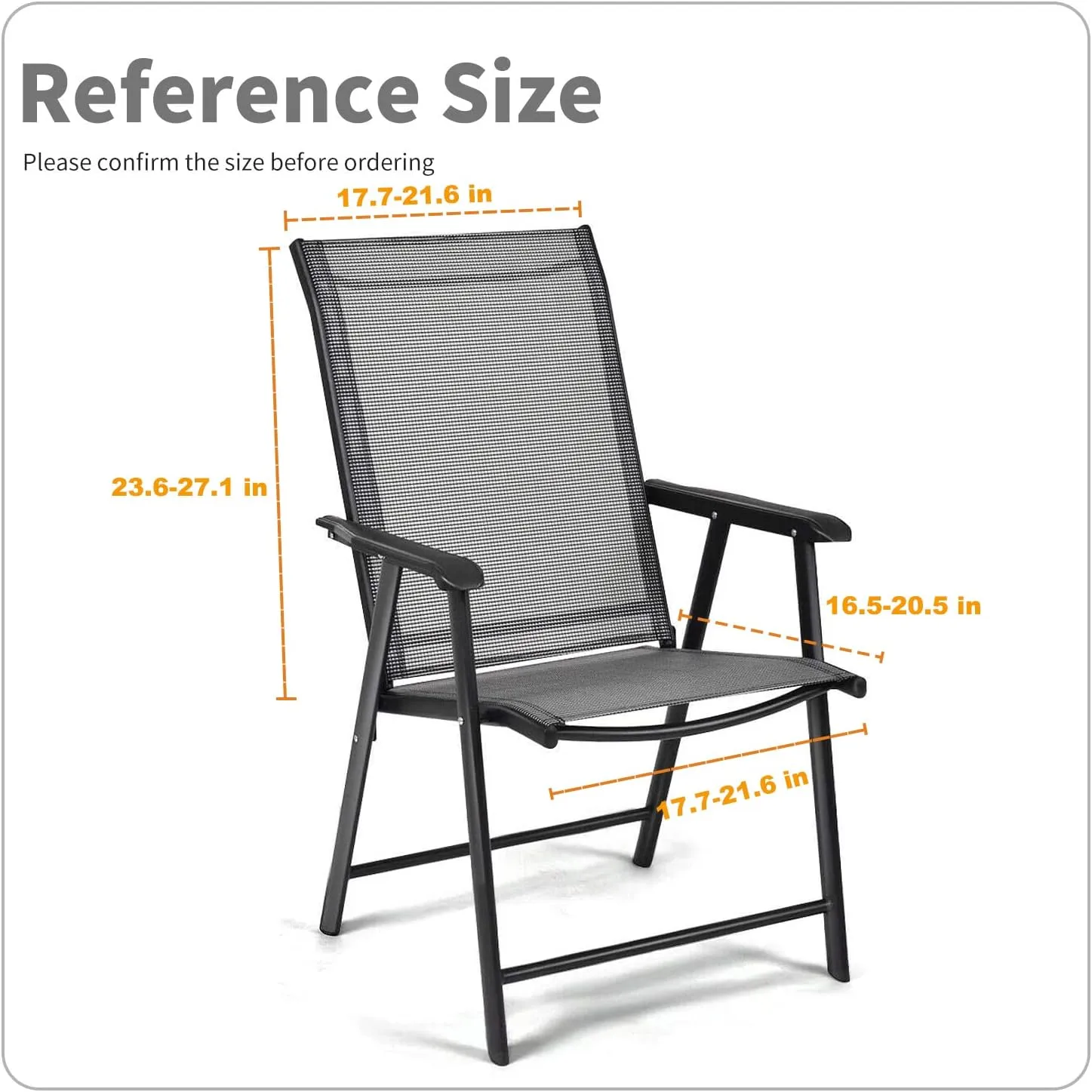 Deisy Dee Patio Dining Chair Covers, Outdoor Steel Sling Folding Chair Covers, Garden Metal Chair Covers (1, G)
