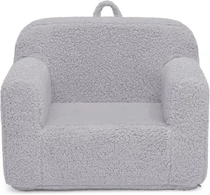 Delta Children Cozee Sherpa Chair, Reading, Arm Rest|Cushion Availability, Grey