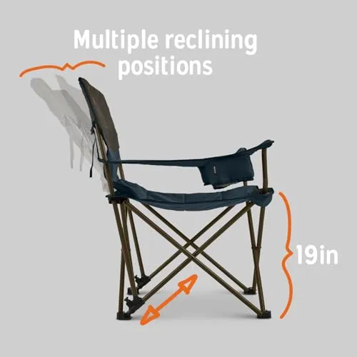 Deluxe Lounge Chair – Folding Outdoor Camp Chair, Insulated Cupholders