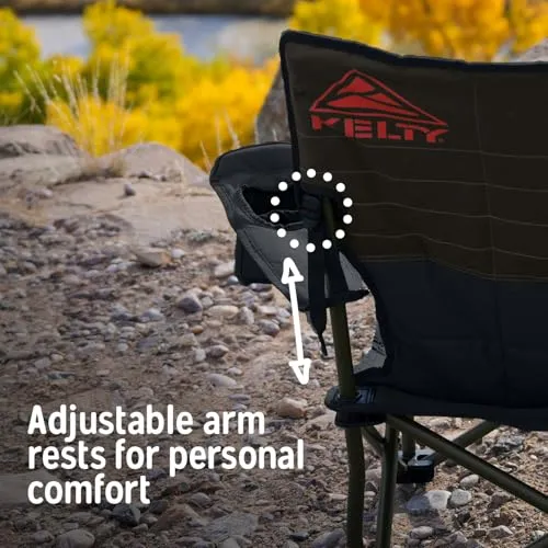 Deluxe Lounge Chair – Folding Outdoor Camp Chair, Insulated Cupholders