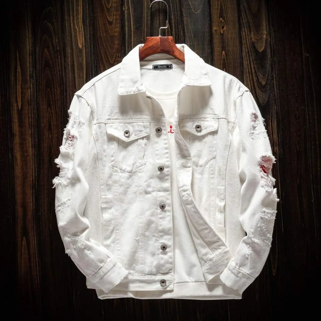 Denim Jacket Men Lightweight Button Down Long Sleeve Jean Jackets Coats Spring Fall Fashion, S-4XL