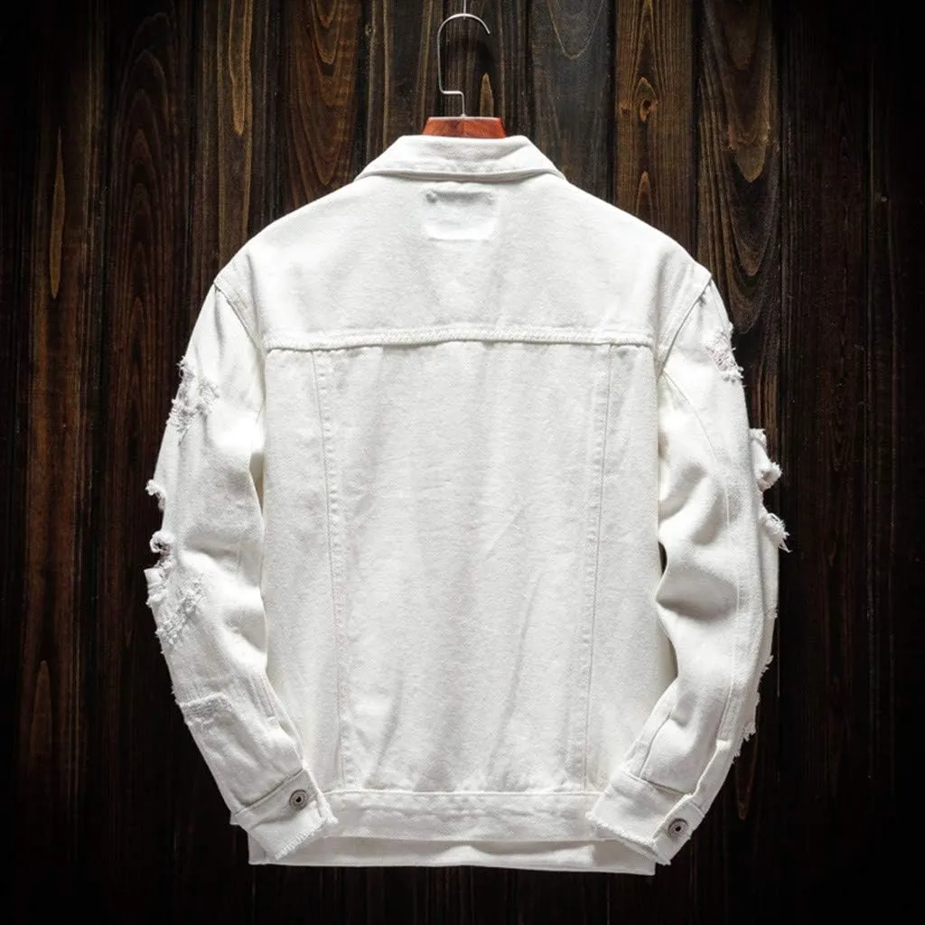Denim Jacket Men Lightweight Button Down Long Sleeve Jean Jackets Coats Spring Fall Fashion, S-4XL