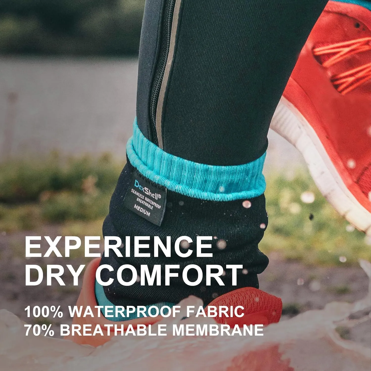 DexShell Waterproof Socks for Men & Women - Mid Calf Boot Sock, Warm for Hiking Camping in Extreme Cold Wet Weather