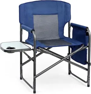 Directors Chair,Camping Chairs for Adults,Heavy Duty Side Table w/ Side Pockets