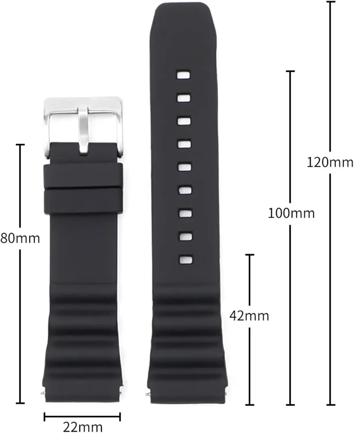 Diving Strap Watch Band Men Sport Waterproof Silicone Rubber Bracelet 20mm 22mm Quick Release For Men And Women