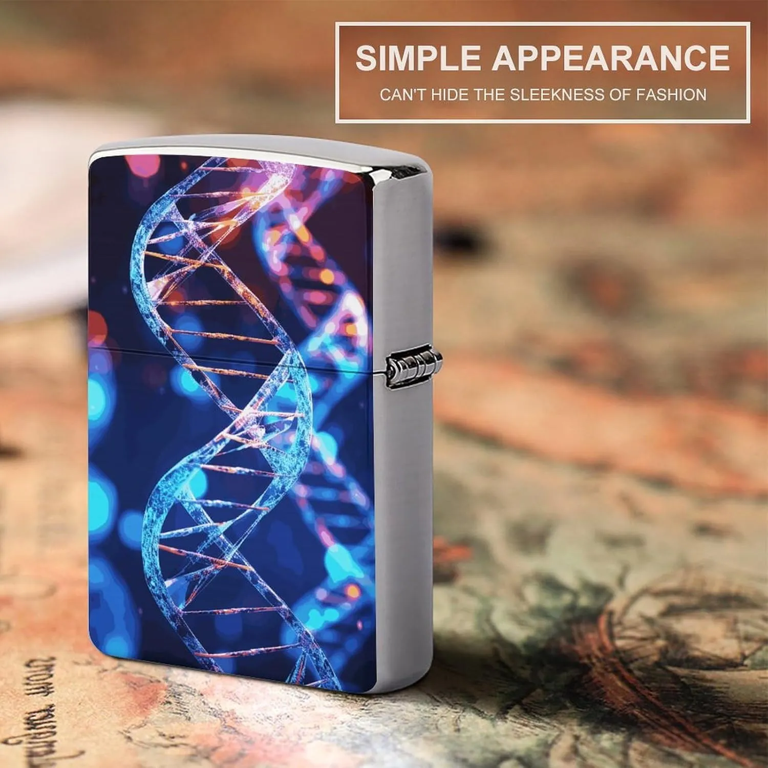 DNA Genetic Helix Lighter Case Waterproof Lighter Sleeve Lighters Protective Cover with Graffiti Design