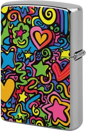 Doodles and Lines Lighter Case Waterproof Lighter Sleeve Lighters Protective Cover with Graffiti Design