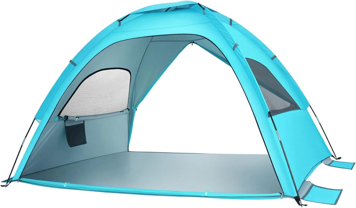 Double-Door Large Folding Beach Tent Portable Sun Shade Shelter for Family Camping Hiking Lightweight Light Blue Design UPF Protection Ventilated Walls and Side Storage Bags