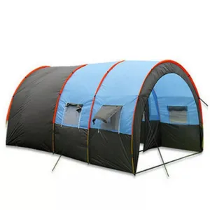 Doule Layer Tunnel Tent 5-10 person Outdoor Camping Family Tent Tourist House