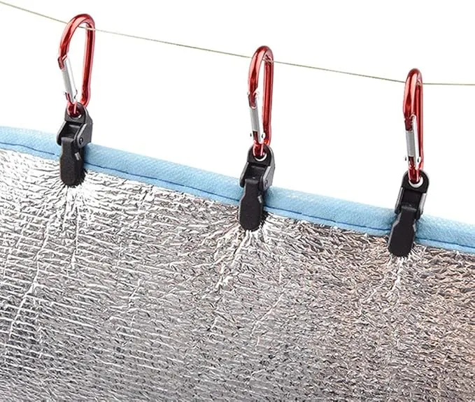 E-outstanding 12-Pack Small Outdoor Camping Awning Point Hook Tent Windbreak Clamp Plastic Crocodile Clip 33x10x13mm, Black