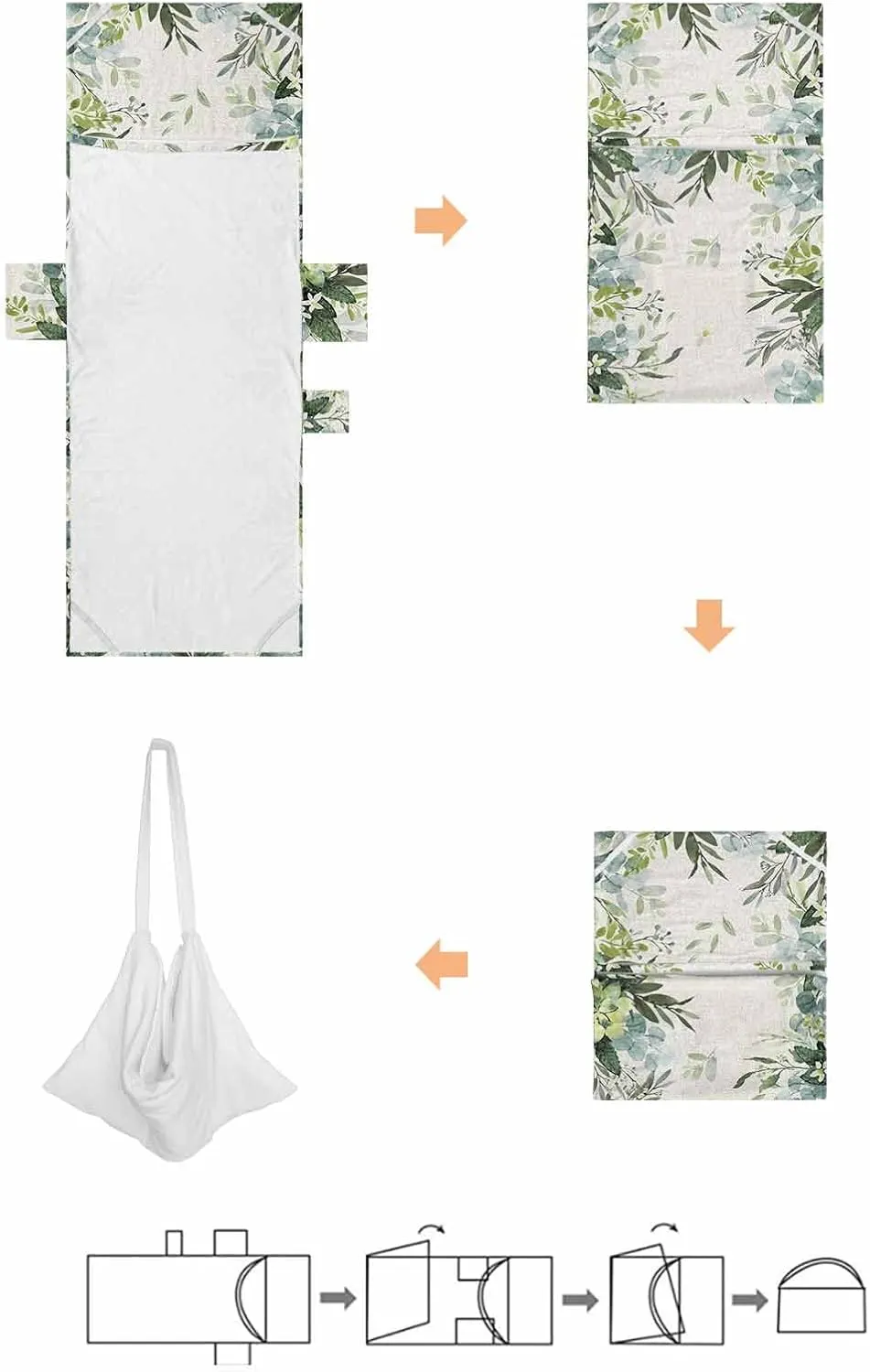 Eucalyptus Leaves Chaise Lounger Cover with Pockets, Pool Lounge Chair Covers 85"x29", Spring Green Watercolor Burlap Rustic Microfiber Beach Chair Cover for Outdoor Patio Sunbathing