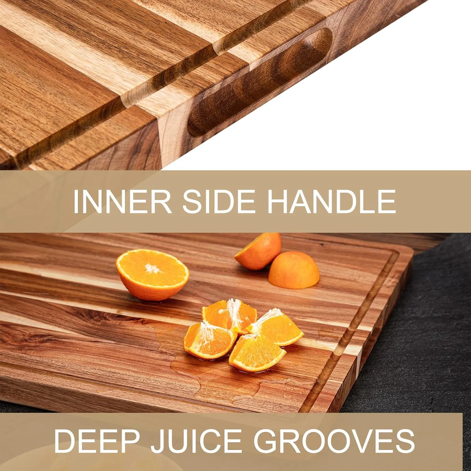 Extra Large Acacia Wood Cutting Board for Kitchen, Wood Cutting Boards With Groove, Butcher Block and Chopping Board for Meat and Vegetables