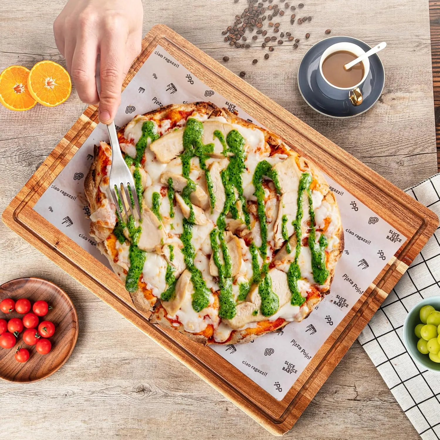 Extra Large Acacia Wood Cutting Board for Kitchen, Wood Cutting Boards With Groove, Butcher Block and Chopping Board for Meat and Vegetables