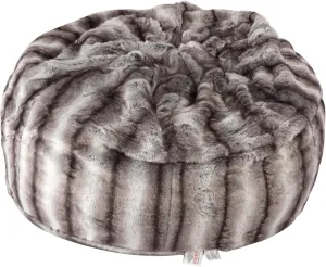 Faux Fur Bean Bag Chair Luxury and Comfy Big Beanless Bag Chairs Plush Furry Chair Soft Sofa Lounger for Adults and Kids,Sponge Filling, 3 ft, Grey Streak Print