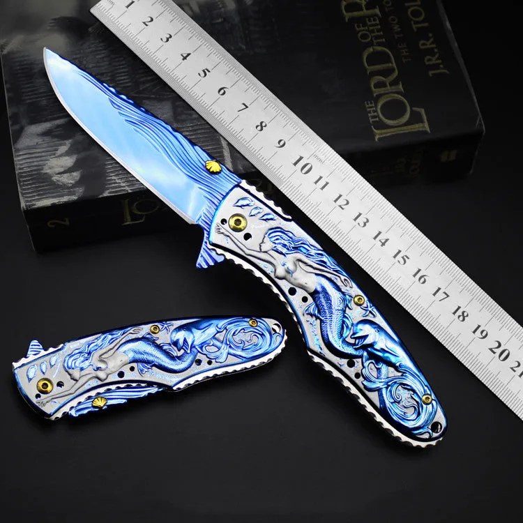 Field Survival Knife Spring Steel Folding