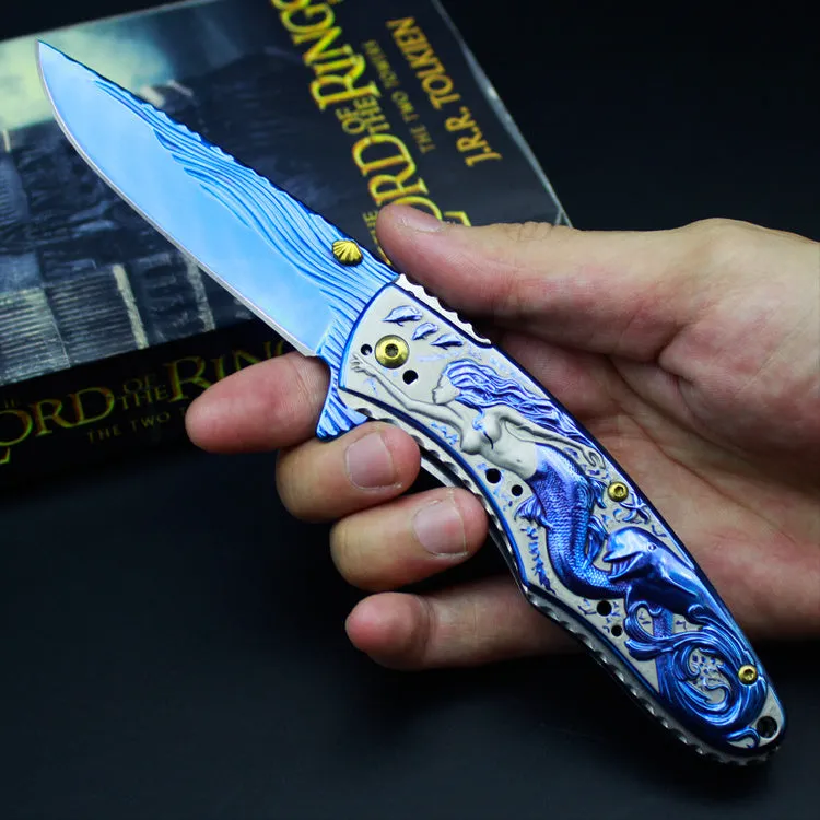 Field Survival Knife Spring Steel Folding