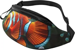 Fish background Fanny Pack for Man Women Waist Bag Adjustable Belt Casual Chest Bag Bum Bags for Travel Sports Running Hiking Waist Packs