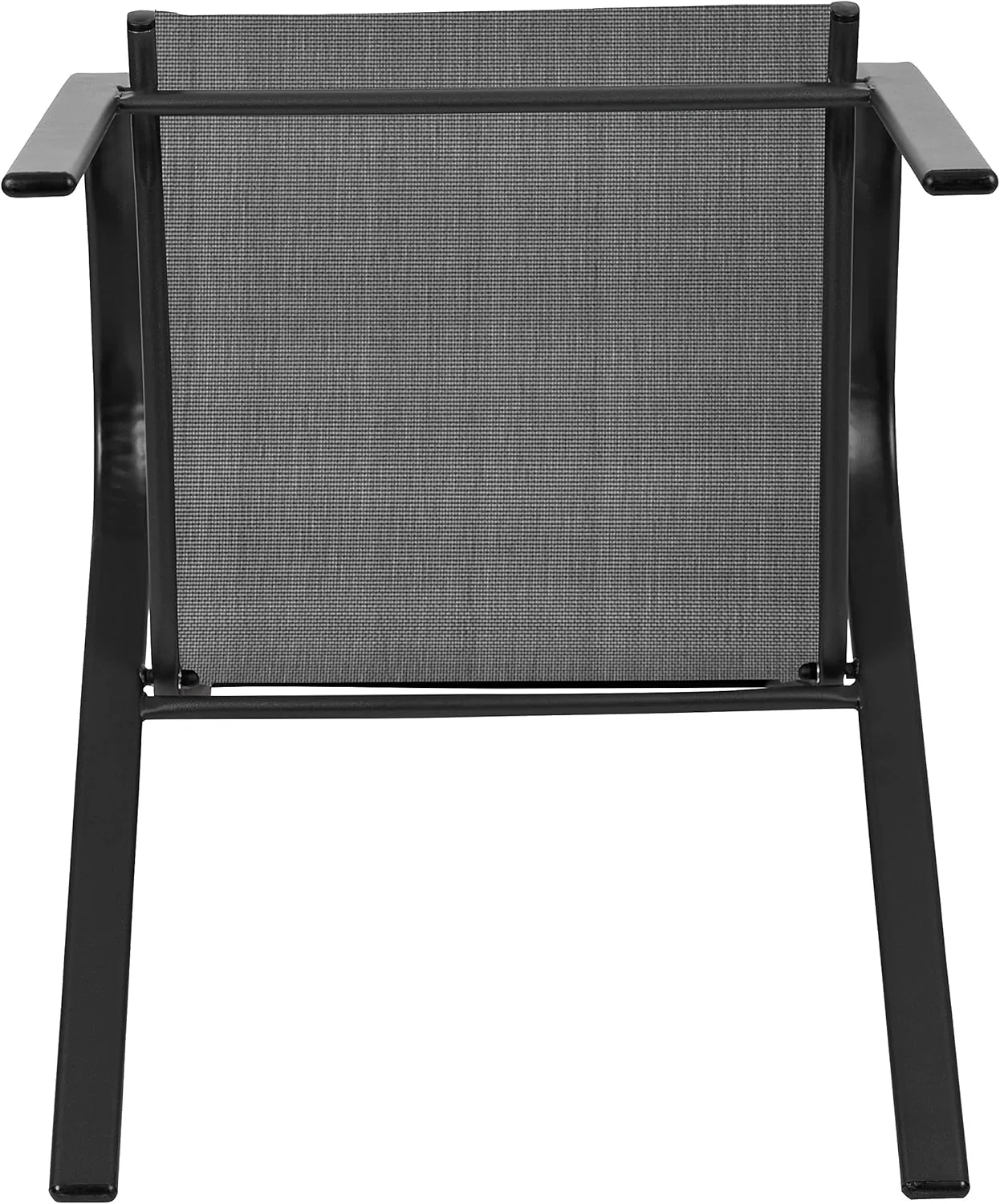 Flash Furniture Brazos Series Outdoor Stackable Patio Chairs with Flex Comfort Material, Stacking Outdoor Modern Sling Patio Chairs, Black (Pack of 4)