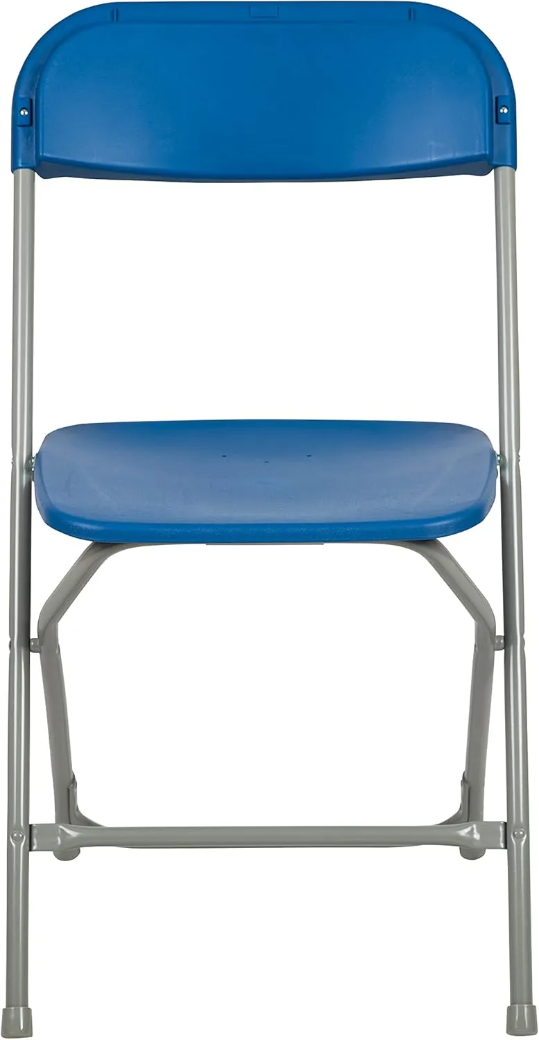 Flash Furniture Hercules Series Plastic Folding Chair - Blue - 4 Pack 650LB Weight Capacity Comfortable Event Chair-Lightweight Folding Chair
