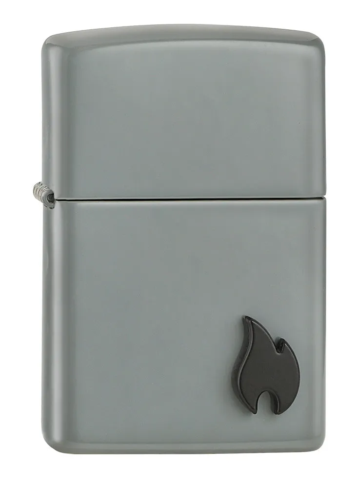 Flat Grey classique avec emblème de flamme