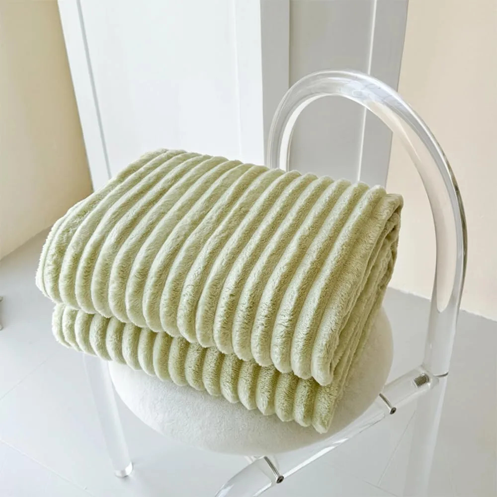 Fleece Throw Blanket for Couch Or Bed - 3D Stripe Jacquard Decorative Blankets - Cozy Soft Lightweight Fuzzy Flannel Blanket Suitable for All Seasons,B,Twin(60"x79")