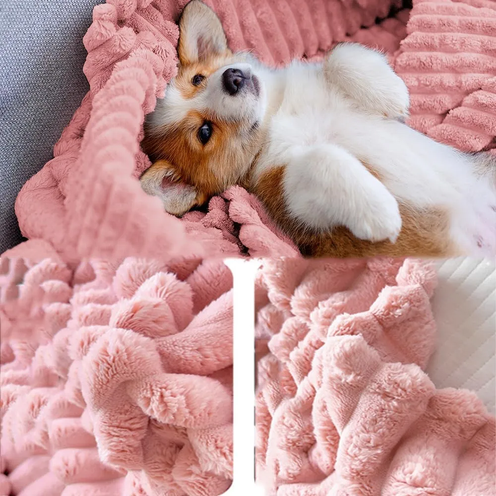 Fleece Throw Blanket for Couch Or Bed - 3D Stripe Jacquard Decorative Blankets - Cozy Soft Lightweight Fuzzy Flannel Blanket Suitable for All Seasons,B,Twin(60"x79")