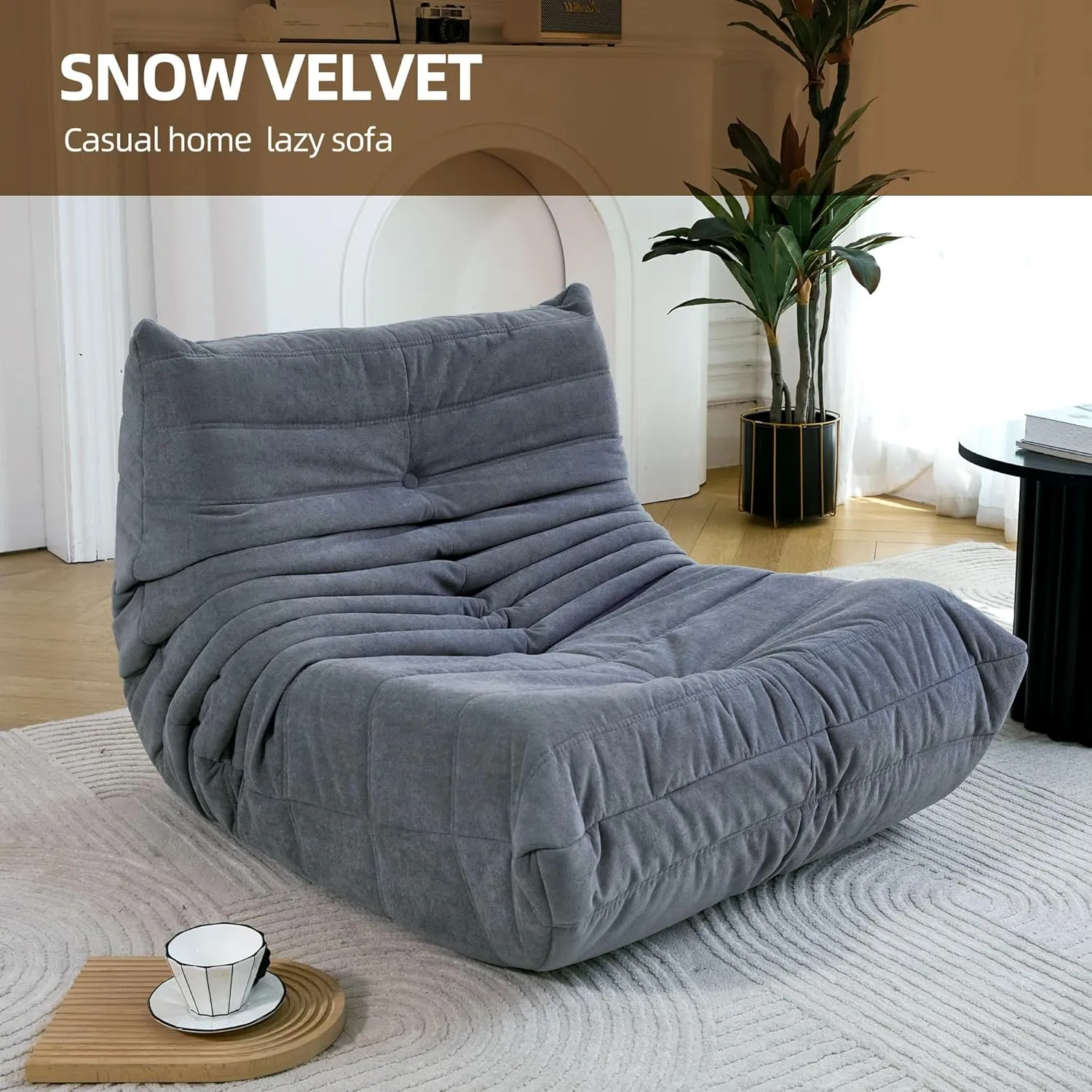 Floor Sofa Bean Bag Chair for Adults Fireside Bean Bag Lounger Memory Foam Chair for Home, Office, Apartment or Gaming Venue