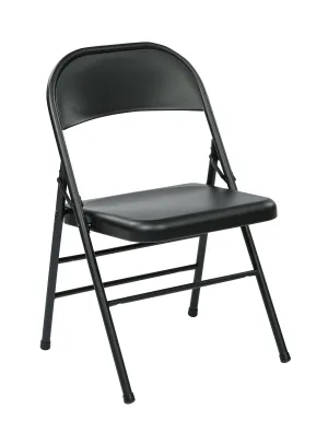 Folding Chair with Metal Seat and Back