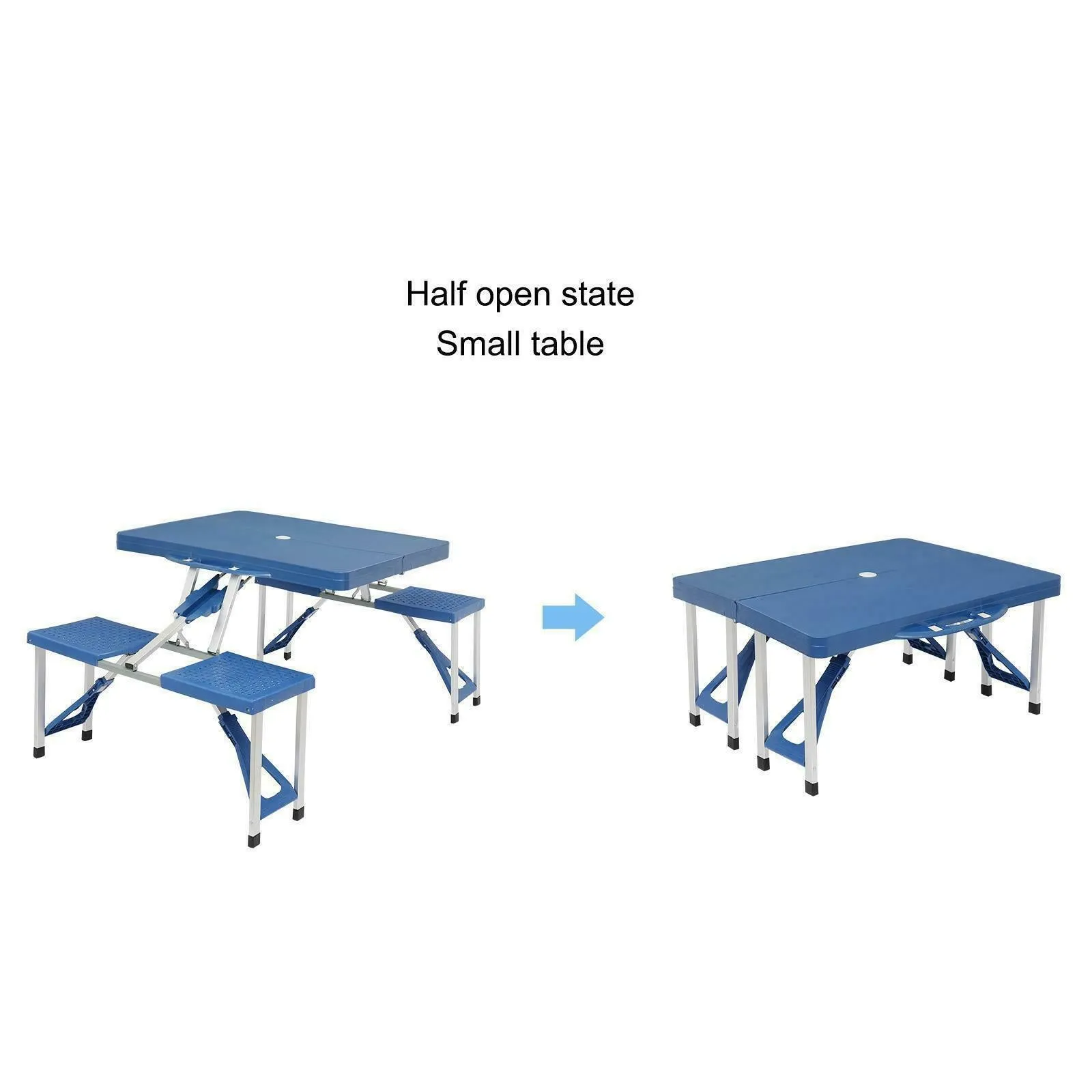 Folding Picnic Table - Portable Set with Seats for Outdoors & Camping