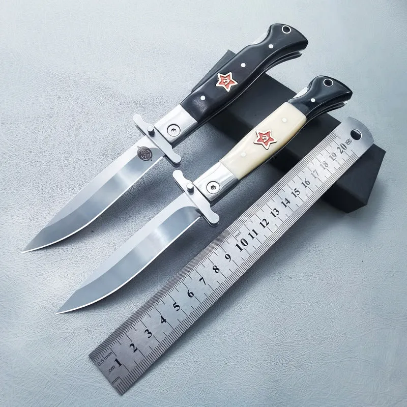Foreign trade Russian Federation outdoor self-defense knife folding wooden handle travel car mini fruit knife