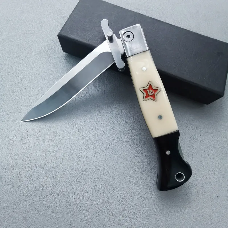 Foreign trade Russian Federation outdoor self-defense knife folding wooden handle travel car mini fruit knife