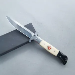 Foreign trade Russian Federation outdoor self-defense knife folding wooden handle travel car mini fruit knife