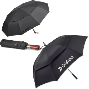 G4Free 54 inch Large Compact Windproof Golf Umbrella  Lightweight Large Golf Umbrella 62 Inch Carbon Fiber Oversize Double Canopy Vented with Reflective Strip Umbrella Windproof Waterproof Automatic