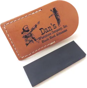 Genuine Arkansas Black Surgical (Ultra Fine) Pocket Knife Sharpening Stone Whetstone 3" X 1" X 1/4" in Leather Pouch Bap-13A-L
