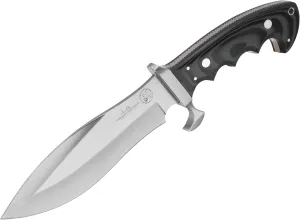 Gil Hibben Alaskan Survival Knife with Sheath – Laser-Etched Stainless Steel Blade, Black Micarta Handle, Genuine Leather Sheath - Multi-Purpose Knife for Sport – 12 1/4" Overall