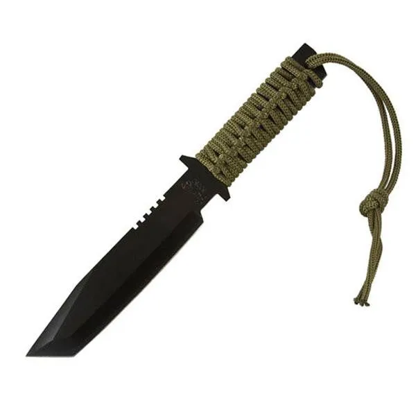 Glacier Bay II, Black Cord Wrapped Handle,Black Plain,Sheath