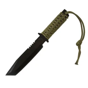 Glacier Bay II, Black Cord Wrapped Handle,Black Plain,Sheath