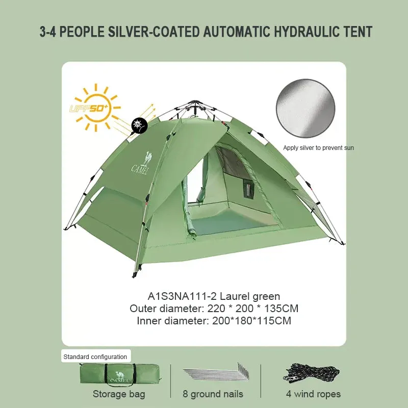GOLDEN CAMEL 4 Person Camping Tents Travel Outdoor One-touch Tent Sun Protection Automatic Beach Tent Camping Equipment 텐트