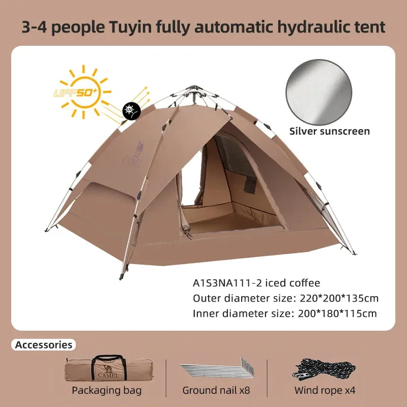 GOLDEN CAMEL 4 Person Camping Tents Travel Outdoor One-touch Tent Sun Protection Automatic Beach Tent Camping Equipment 텐트