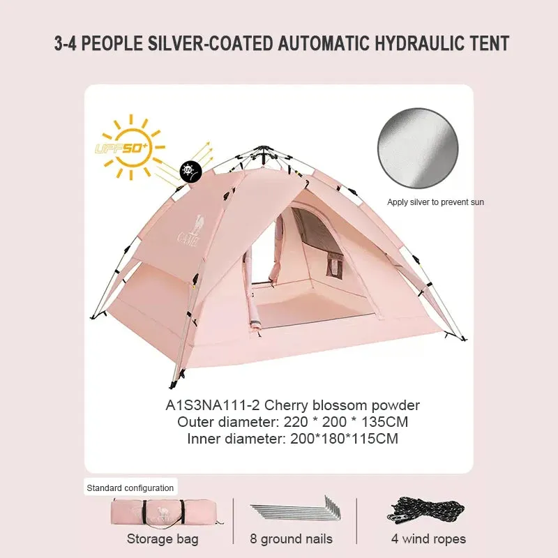 GOLDEN CAMEL 4 Person Camping Tents Travel Outdoor One-touch Tent Sun Protection Automatic Beach Tent Camping Equipment 텐트
