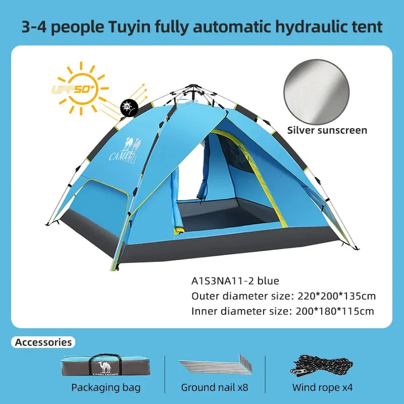 GOLDEN CAMEL 4 Person Camping Tents Travel Outdoor One-touch Tent Sun Protection Automatic Beach Tent Camping Equipment 텐트