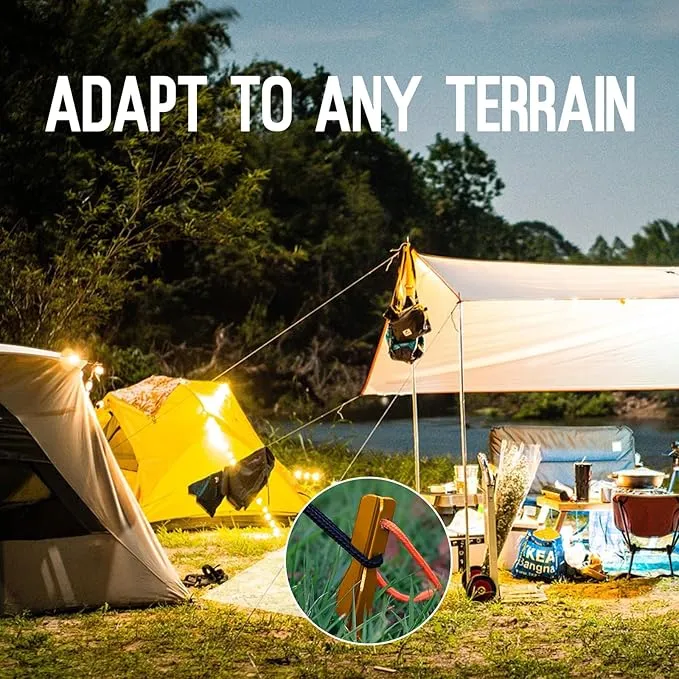 Grassman 16 Pack Tent Stakes, 7075 Aluminium Tent pegs, Heavy Duty Lightweight Ground Pegs, Durable and Safe Metal Camping Spikes, Orange