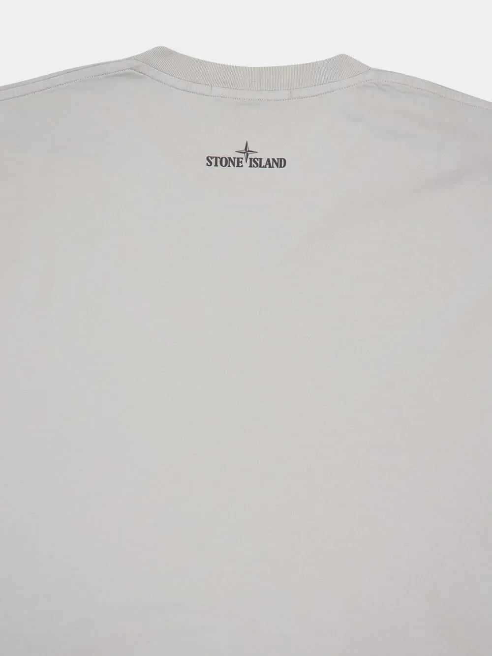 Grey T-Shirt with Gradient Compass Print