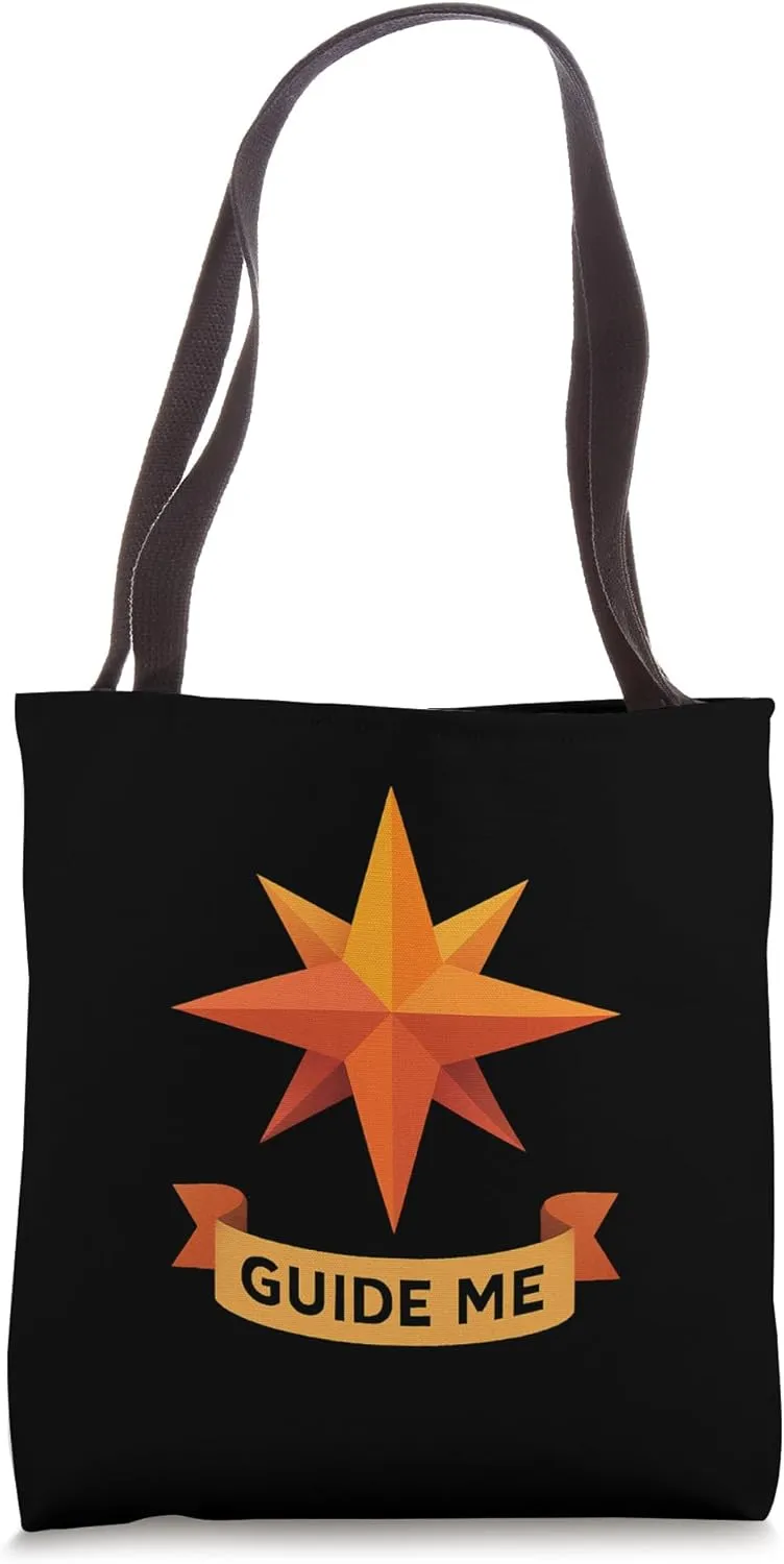 Guide Me Low-Poly Compass Tote Bag