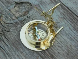 Handmade Brass Sundial Compass Maritime Working Compass Nautical Point Towards Magnetic North Pole Compass Home/Office Decor Gift for Christmas/Birthday/Anniversary