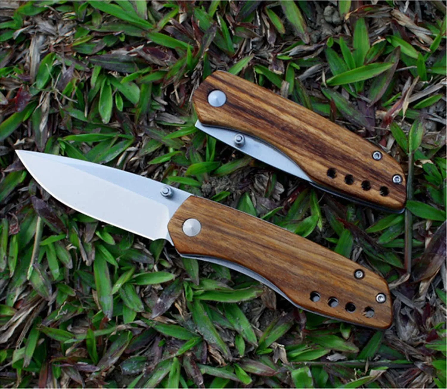 Harita Pocket Knife Folding Knife, lighteweight Zebra Wood Handle for Men, Sharp 8cr13mov Stainless Steel Blade, for Camping Fishing Survival Hiking Knives 2.95-inch (Classic Blade)