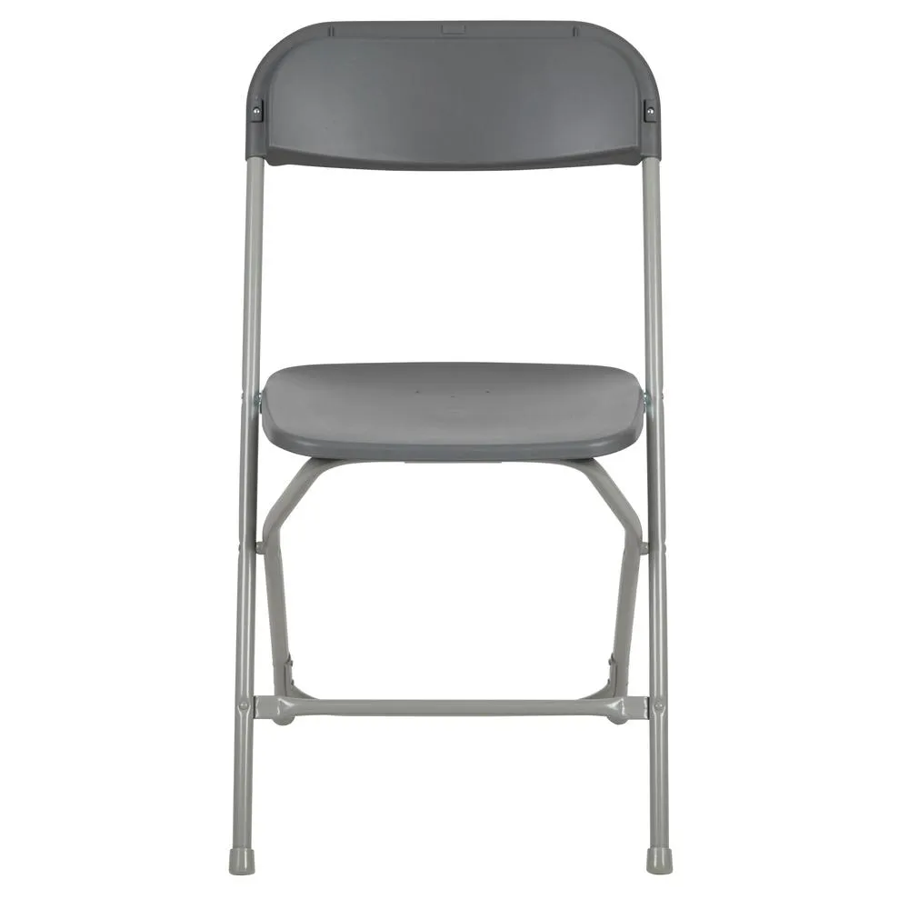 HERCULES Series 650 lb. Capacity Premium Grey Plastic Folding Chair - Flash Furniture