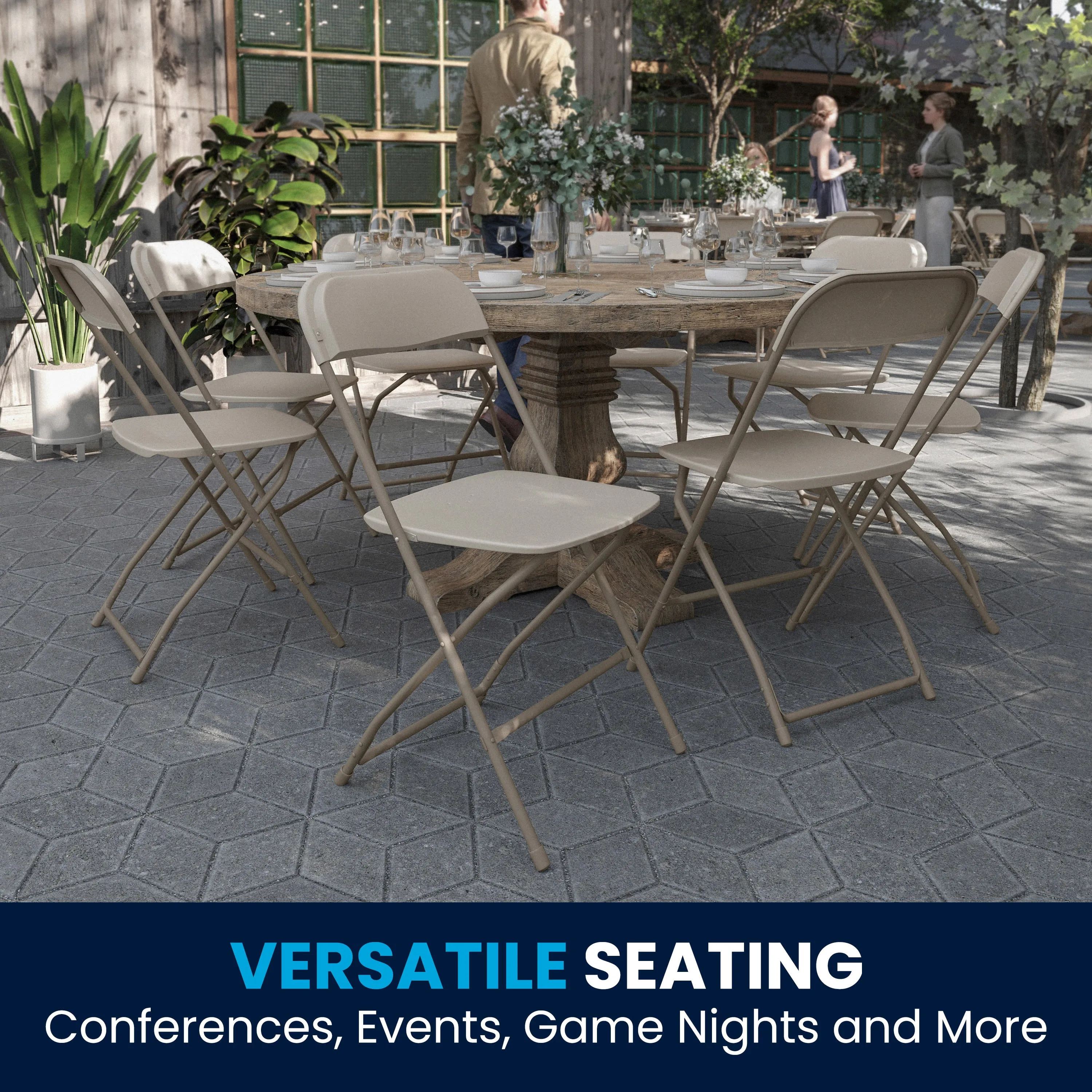 Hercules Series Plastic Folding Chair - 650LB Weight Capacity
