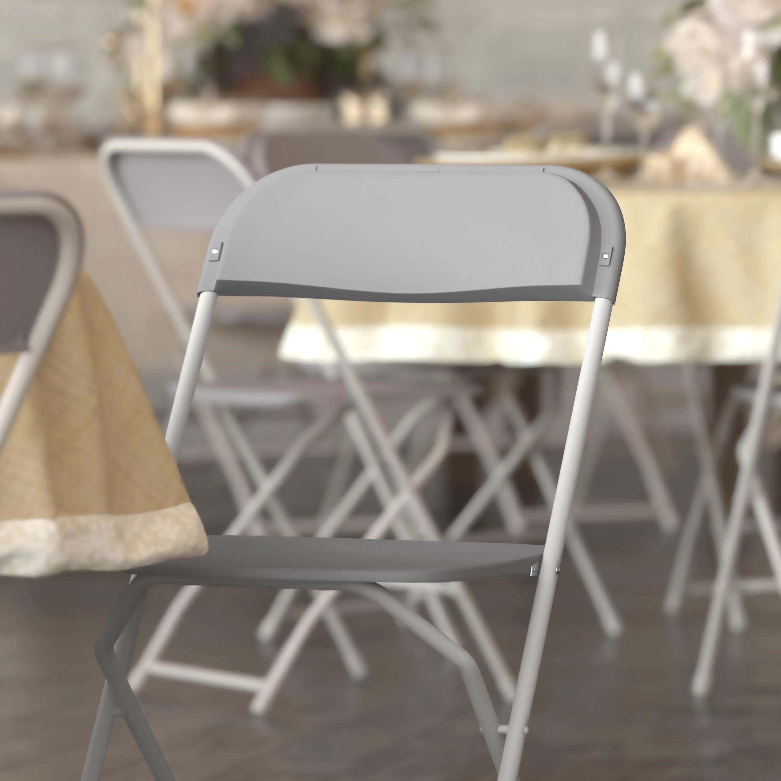 Hercules Series Plastic Folding Chair - 650LB Weight Capacity